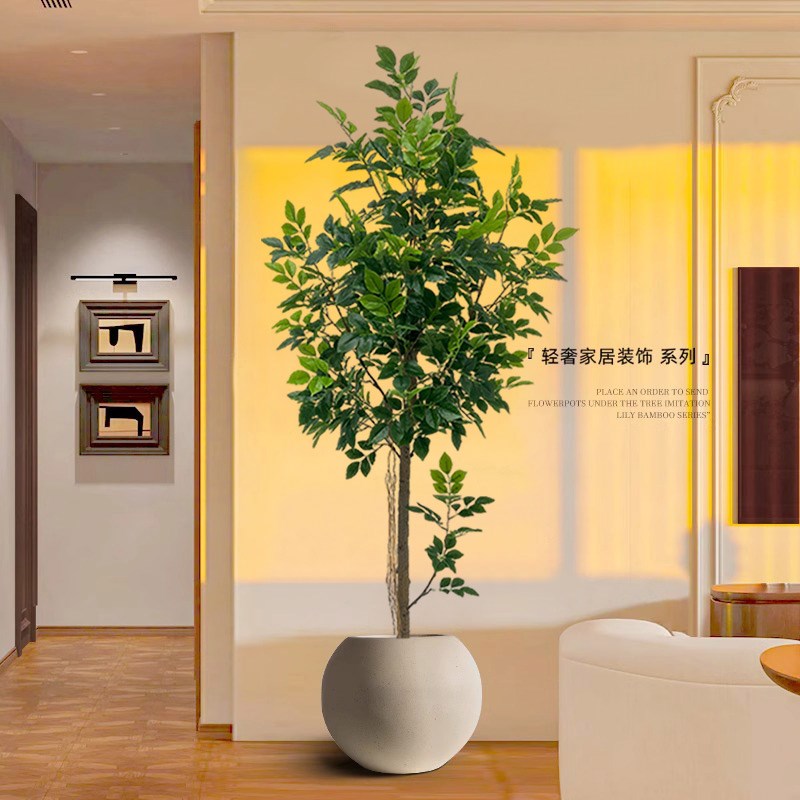 仿真绿植幸福树室内盆栽大型仿生植物假树轻奢客厅装饰品落地摆件