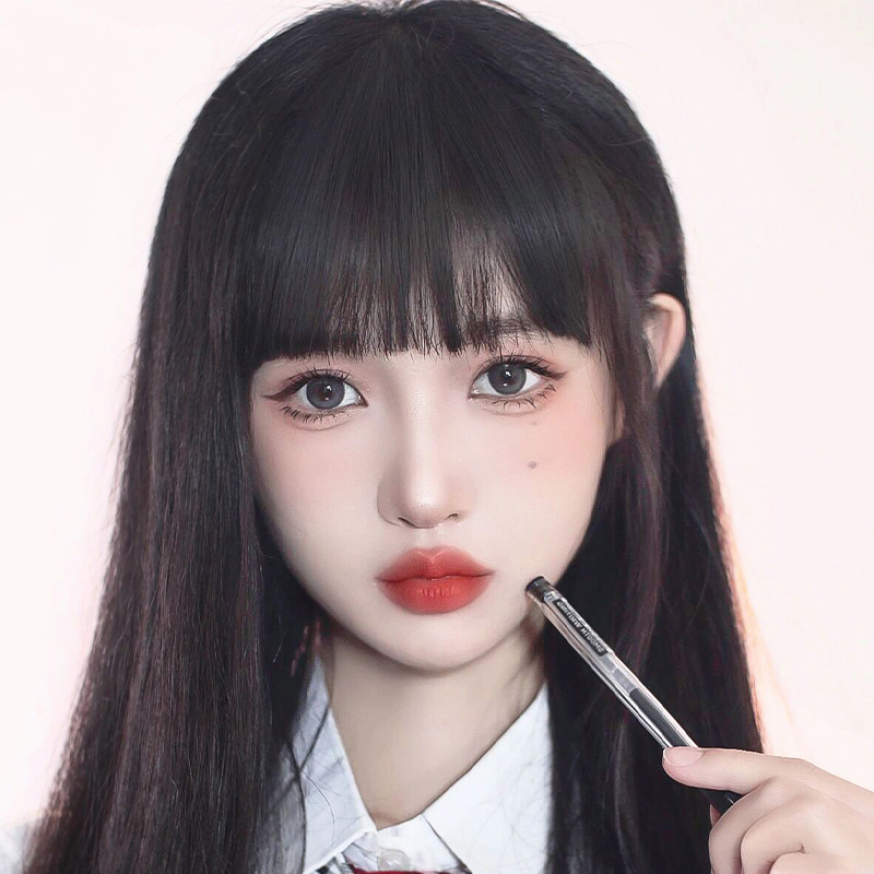 漫画假刘海女自然前额轻薄无痕真发空气刘海齐刘海假发片lisa头帘