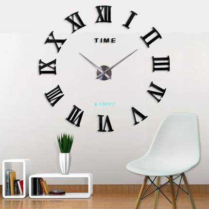 New fashion 3D Big size Digital Beautiful Wall Clock New Bla