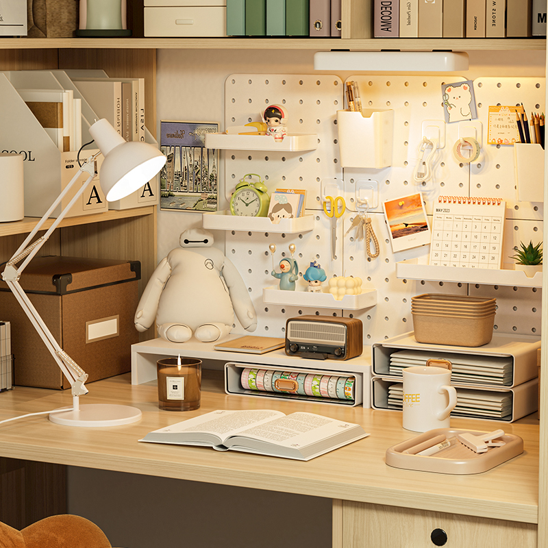 免打孔洞洞板墙上置物架宿舍学习桌面壁挂墙壁收纳配件墙面展示架