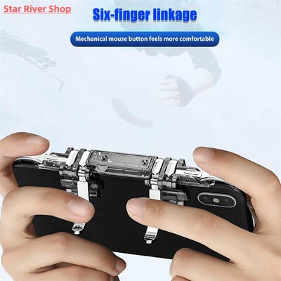 6 finger Pubg Mobile game Controller Phone Gamepad Trigger L