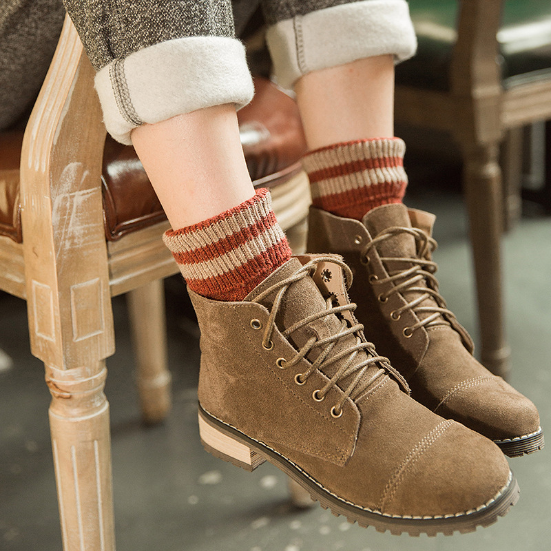5 Colors New Fashion Retro Wool Women Socks Autumn Winter Wa