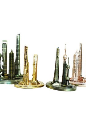 上海地标建筑模型东方明珠风景区旅游纪念品金属工艺礼品摆饰家居