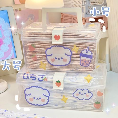 口罩收纳盒家用大容量学生装放口鼻罩口罩盒暂存收纳神器透明箱子