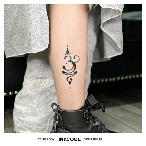INKCOOL 欧姆草本纹身贴小众句子潮玩音乐节防水半持久性感女高级