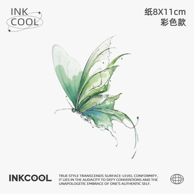 绿蝶彩色纹身贴颜色逼真防水持久