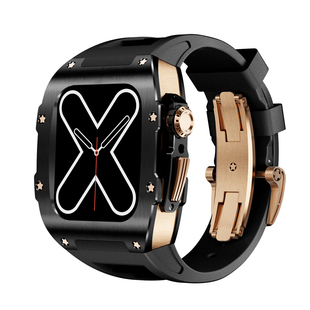 清歌適用iWatch9表帶氟橡膠AppleWatch8表殼S9鈦合金iWatchS7保護套WatchS6殼S7蘋果S8手表帶5iWatchSE金屬SE