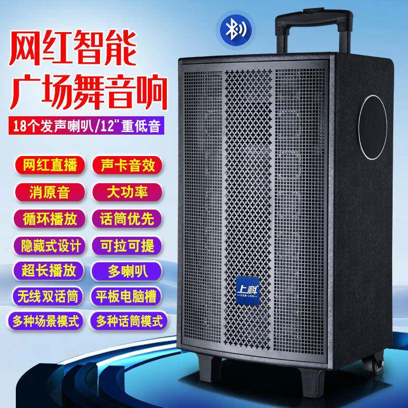 other F/33户外拉蓝杆牙智音响大功率广场舞移动K歌直播外