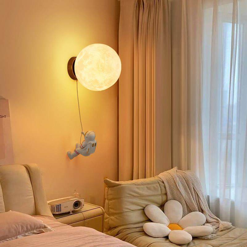 月球壁灯卧室床头灯现代简约太空人儿童房灯客厅背景墙气氛灯001F,家装灯饰光源,壁灯,淘宝优惠券,粉丝福利购,淘宝优惠卷