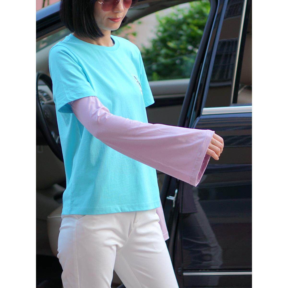 宽松人造丝冰袖喇叭防晒袖薄大尺寸妇女夏季驾驶紫外线防护可调,家庭/个人清洁工具,袖套,淘宝优惠券,粉丝福利购,淘宝优惠卷