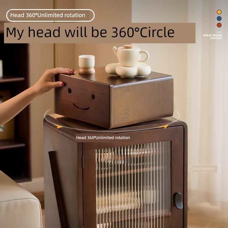 实木斗柜客厅电视柜旁小立柜沙发边柜卧室置物柜子机器人床头柜