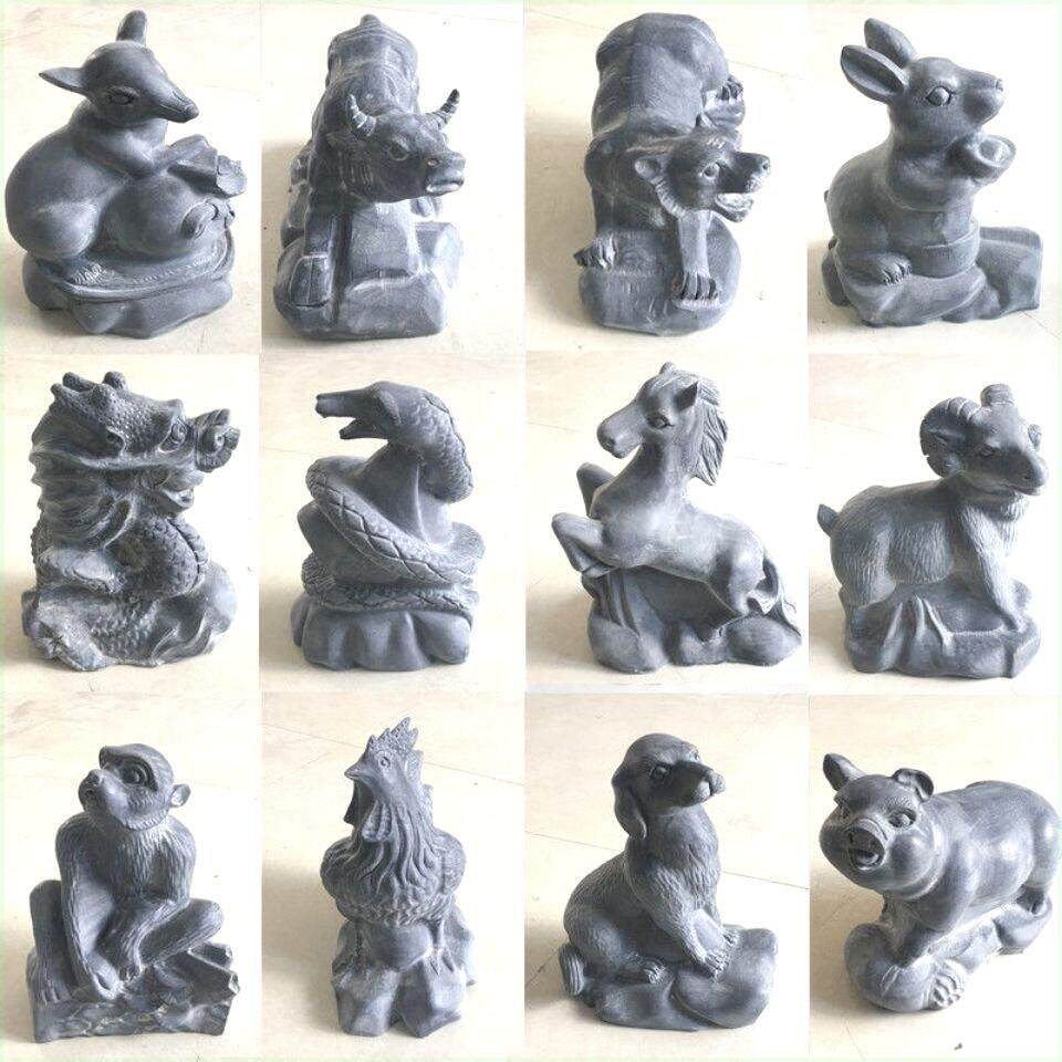 石雕十二生肖摆件石嘉祥青石鼠水牛虎兔龙蛇马羊猴鸡狗猪十二出生