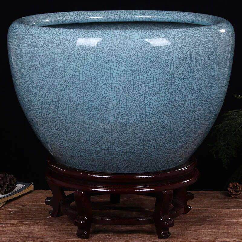 睡莲花盆青花瓷碗莲荷花盆水缸种铁树发财树花盆庭院特大陶瓷鱼缸