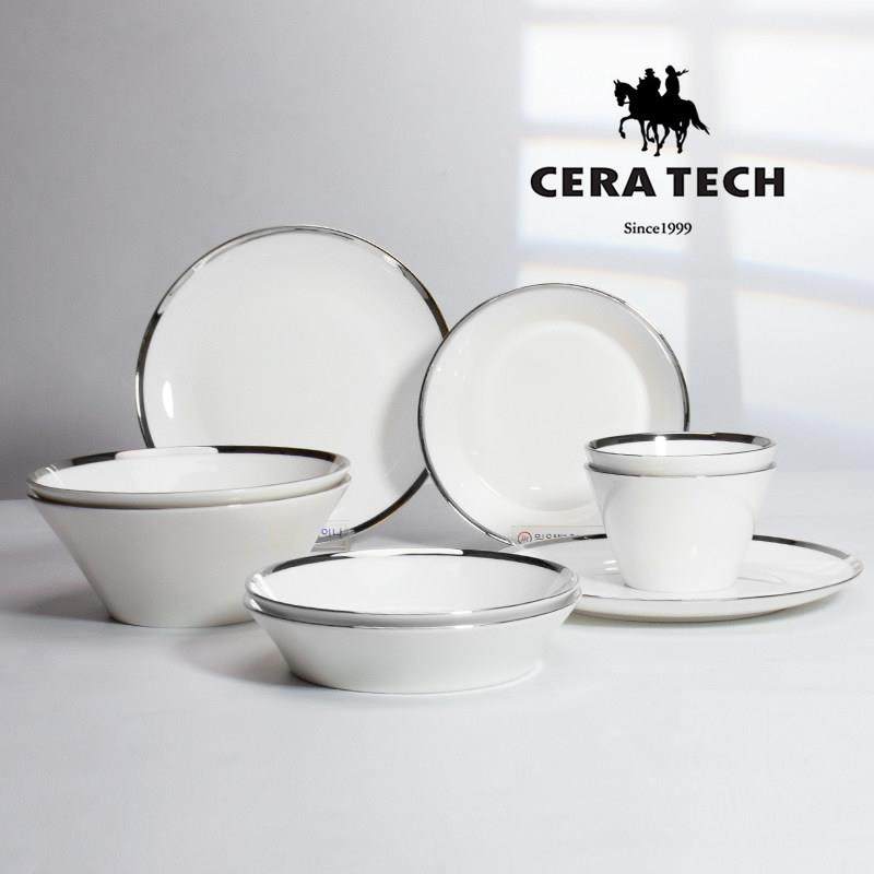 韩国原装进口金边纯白骨瓷餐具家用饭碗碟子盘子汤碗拉面碗骨碟子,餐饮具,碗,淘宝优惠券,粉丝福利购,淘宝优惠卷