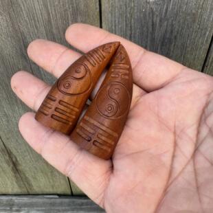 天然雷击枣木牛角卦法卦道家用品法器圣杯圣卦纯手工八卦圣卦杯