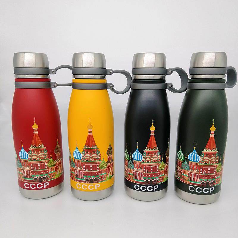 俄罗斯316不锈钢创意保温杯可携式650毫升运动水杯学生办公车载水