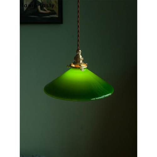 老上海复古绿色玻璃吊灯 日式中古vantage民宿餐厅橱窗茶室吊灯