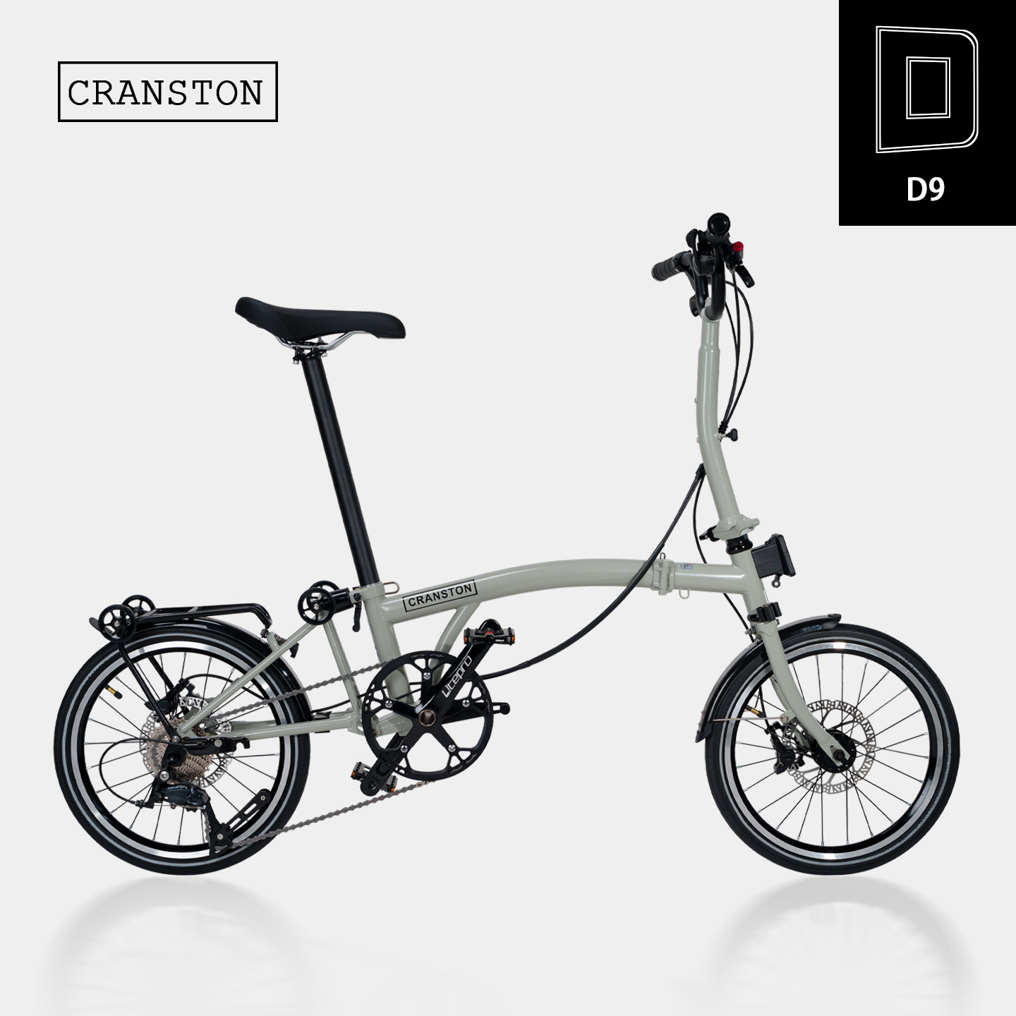 莫兰迪灰D9碟刹折叠自行车