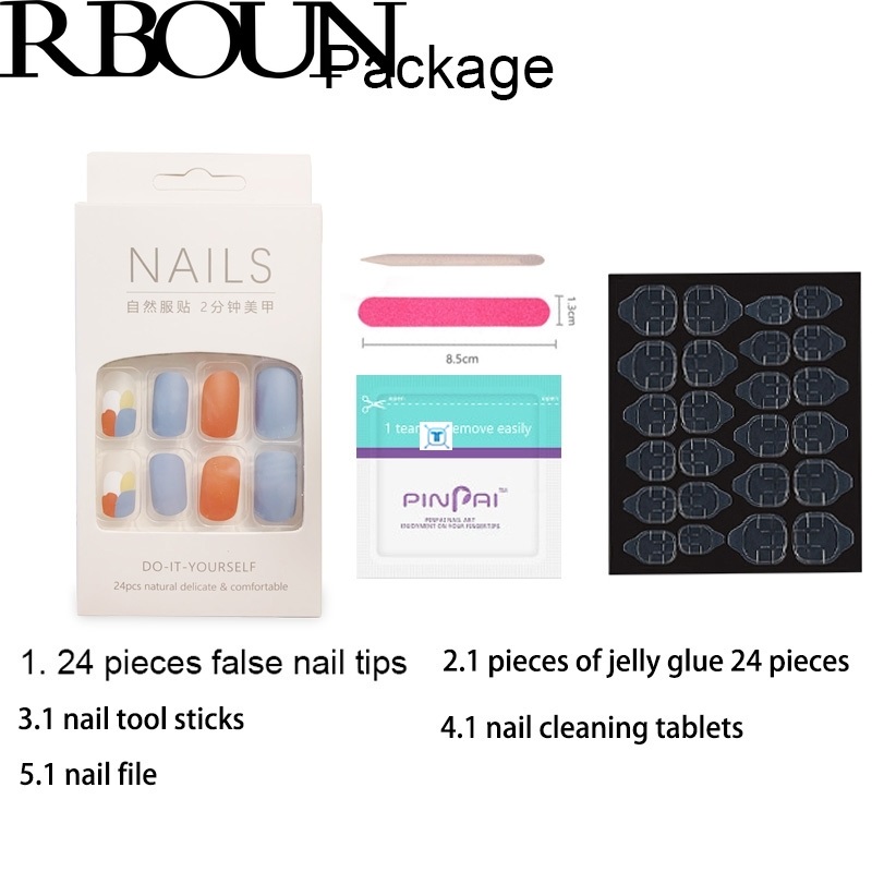 Fake Nails Art Nail Tips Press on False with Designs Set