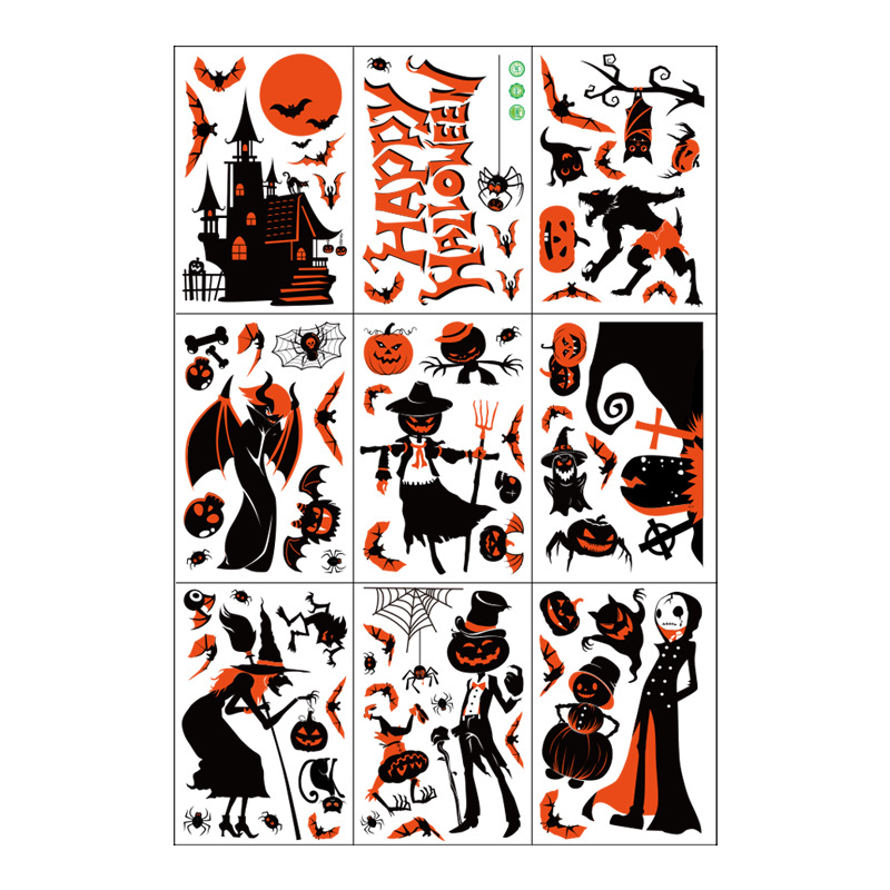 Halloween Decoration Window Stickers Black Castle Zombie Sku