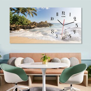 横向长方形北欧田园挂画钟表座钟客厅饭厅简约钟表摆件礼品牀头锺