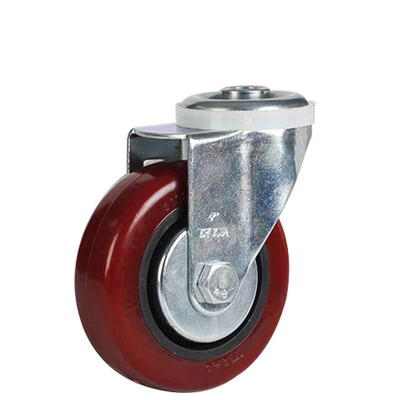 3寸4寸5寸脚轮带煞车万向轮静音重型平板车手推车推车轮子軲辘