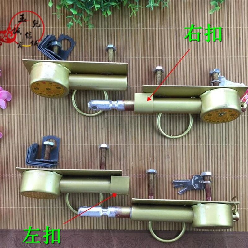 包邮老式大门锁木门铁门双扇锁防盗锁仓库穿条锁插销铁门锁栓五金