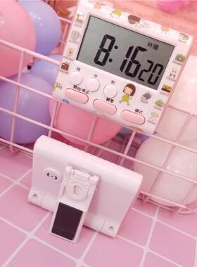 极速粉色可爱迷你闹钟电子计时器电子闹钟表座钟看时间桌面道具摆