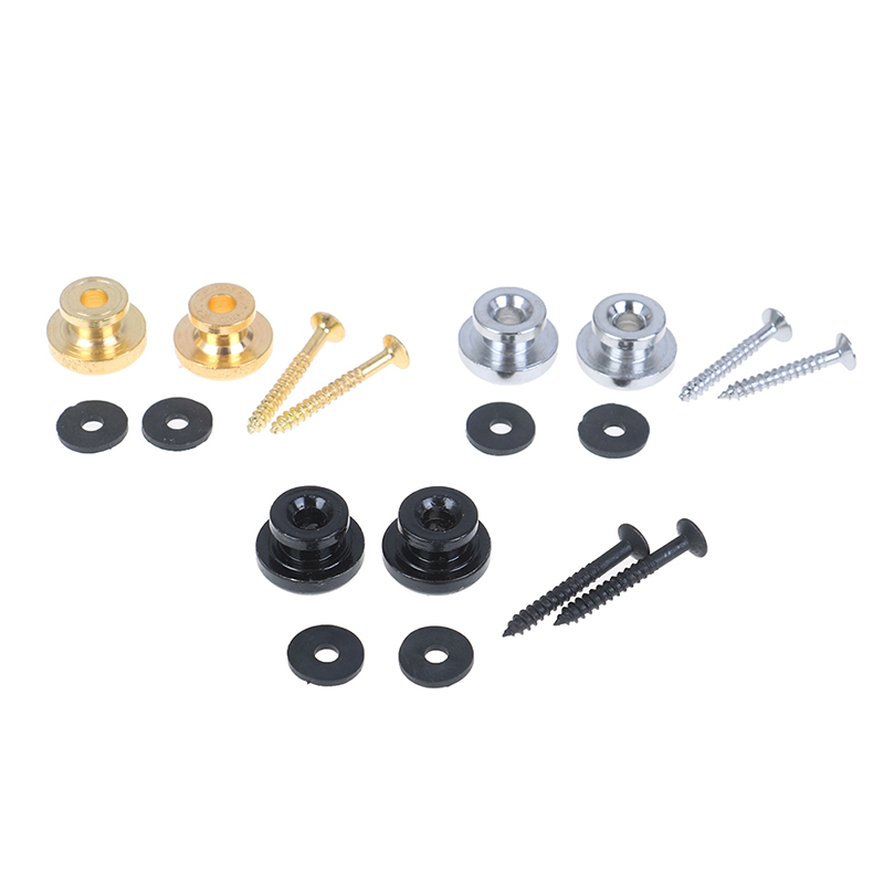 2Pcs/Pair Replacement Guitar Strap Locks Parts Chrome Belt L