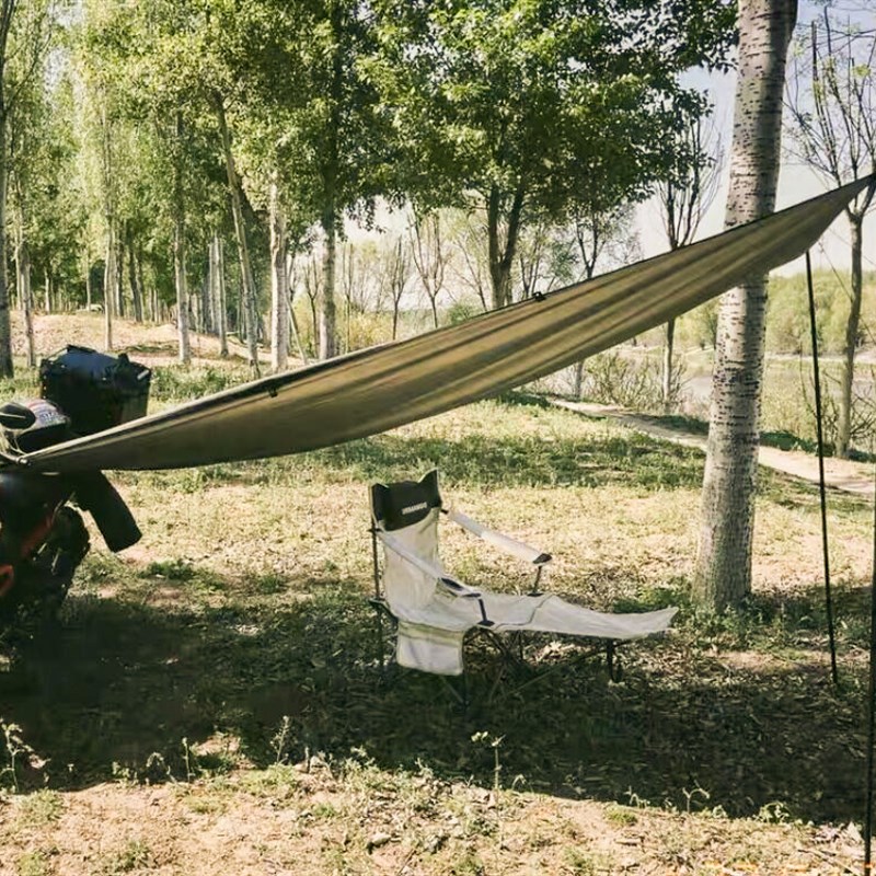 厂初旭户外摩托机车侧账遮阳棚车边帐篷轻便携简易天幕露营摩旅装