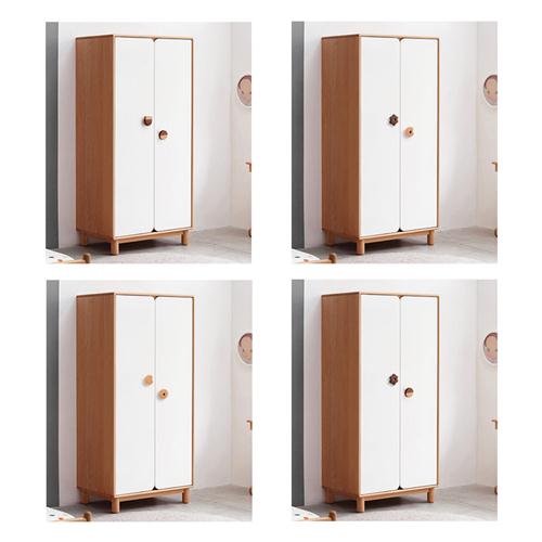 儿童房衣柜拉手木质简约可爱卡通整体橱柜柜子抽屉实木原木色柜门