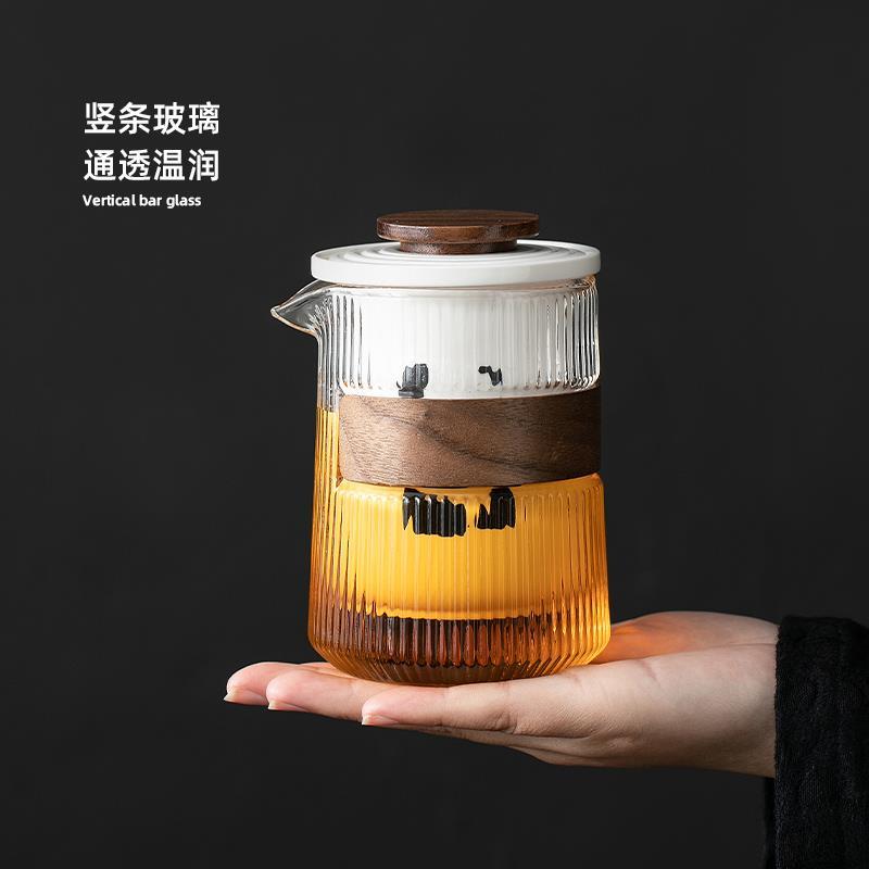 熊猫便携式旅行茶具小套装户外简易泡茶壶茶杯精致女士露营快客杯