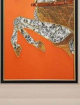 S0804 L现代简约高货玄关画装饰画走廊过道客厅沙发落地画马80160