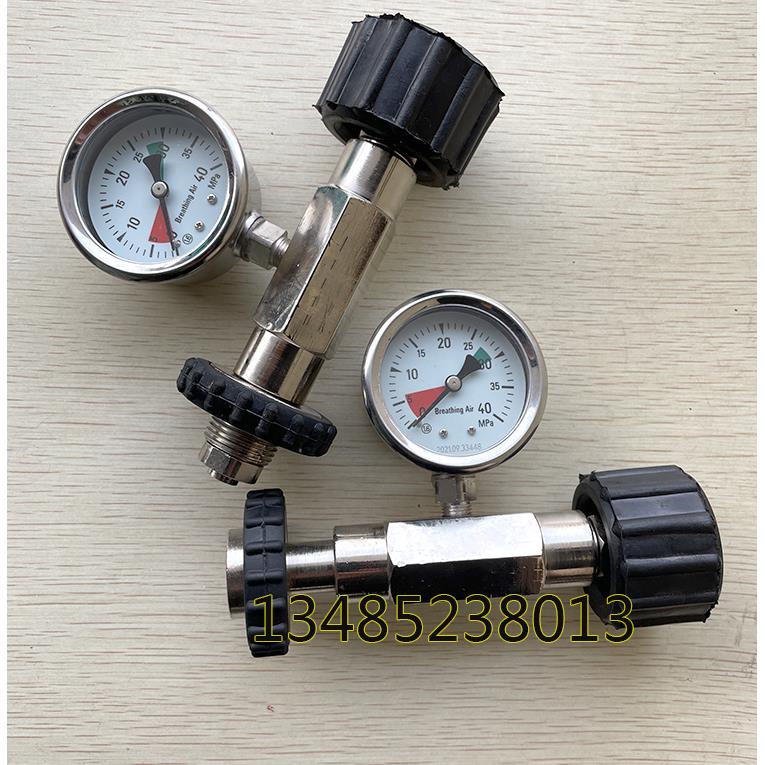 气瓶测压表0-40mpa空气呼吸器配件 内外螺纹压力表高压瓶高精度