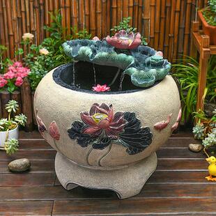 庭院阳台成品养鱼池户外鱼缸造景观流水摆件循环水室外落地水景