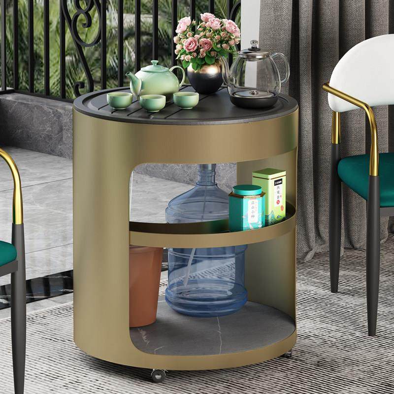 小户型阳台不锈钢茶车可移动圆形茶台储物岩板泡茶桌带烧水壶一体,住宅家具,角几/边几,淘宝优惠券,粉丝福利购,淘宝优惠卷