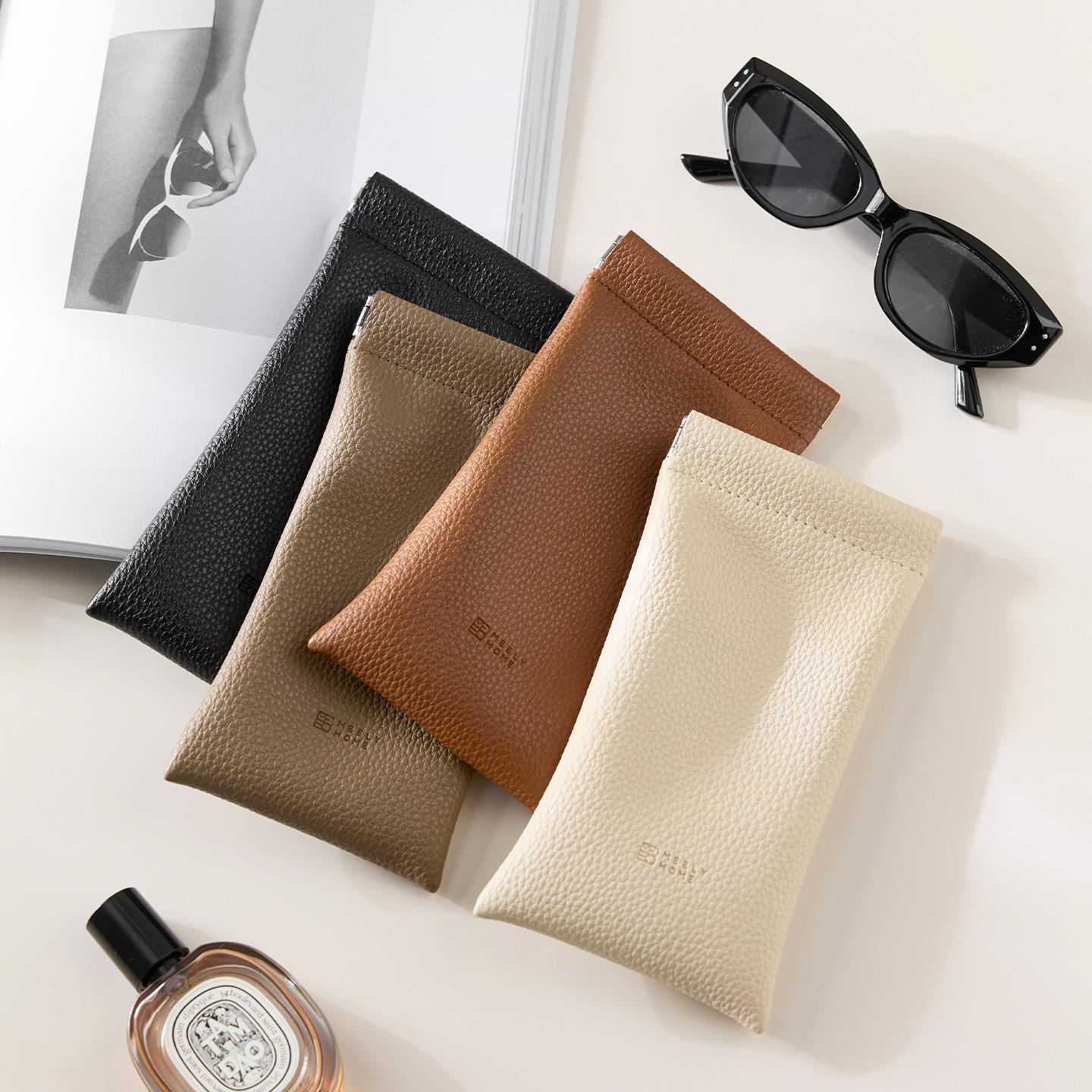 米立风物便携式眼镜收纳袋带镜布自动闭合弹片包太阳镜墨镜保护套