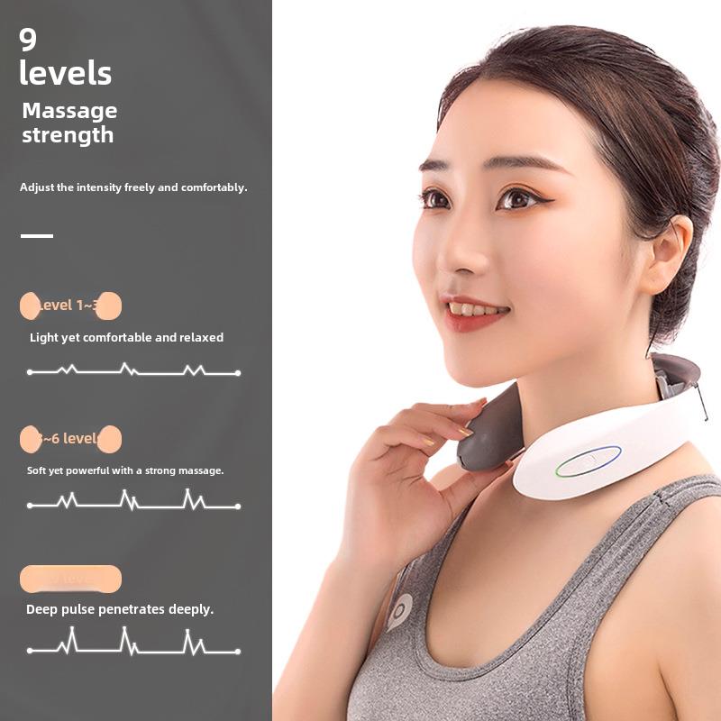 日本智能颈椎按摩器颈肩颈热敷多功能挂颈疏通脊柱护颈神器