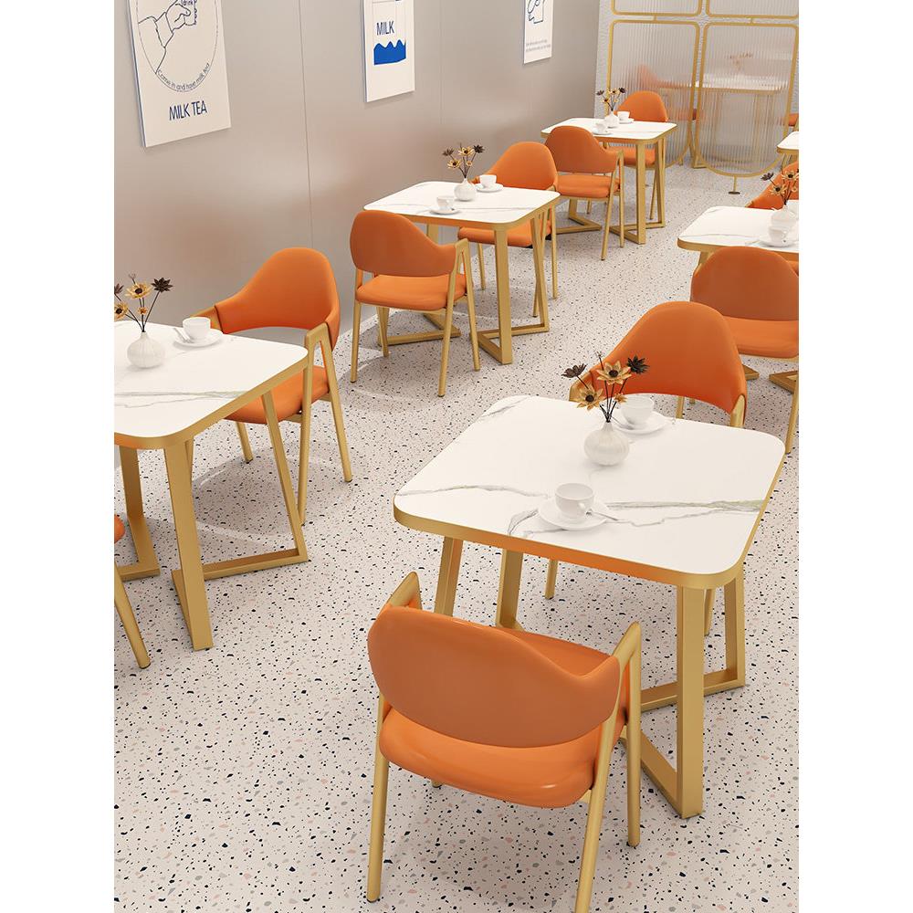 商用快餐桌椅组合网红ins奶茶甜品麻辣烫汉堡店面馆餐饮轻奢餐椅