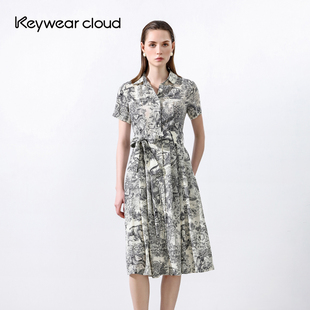 短袖 Keywearcloud奇威摩登风格 洋装 设计总监然姐