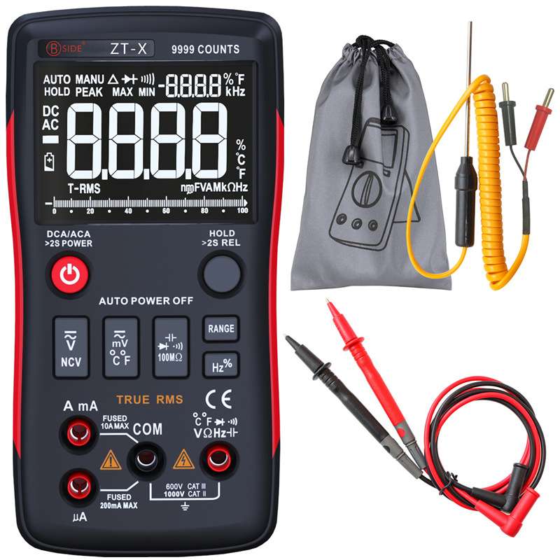 BSIDE ZT-X 按健式带模拟条高清三显示9999字数字万用表