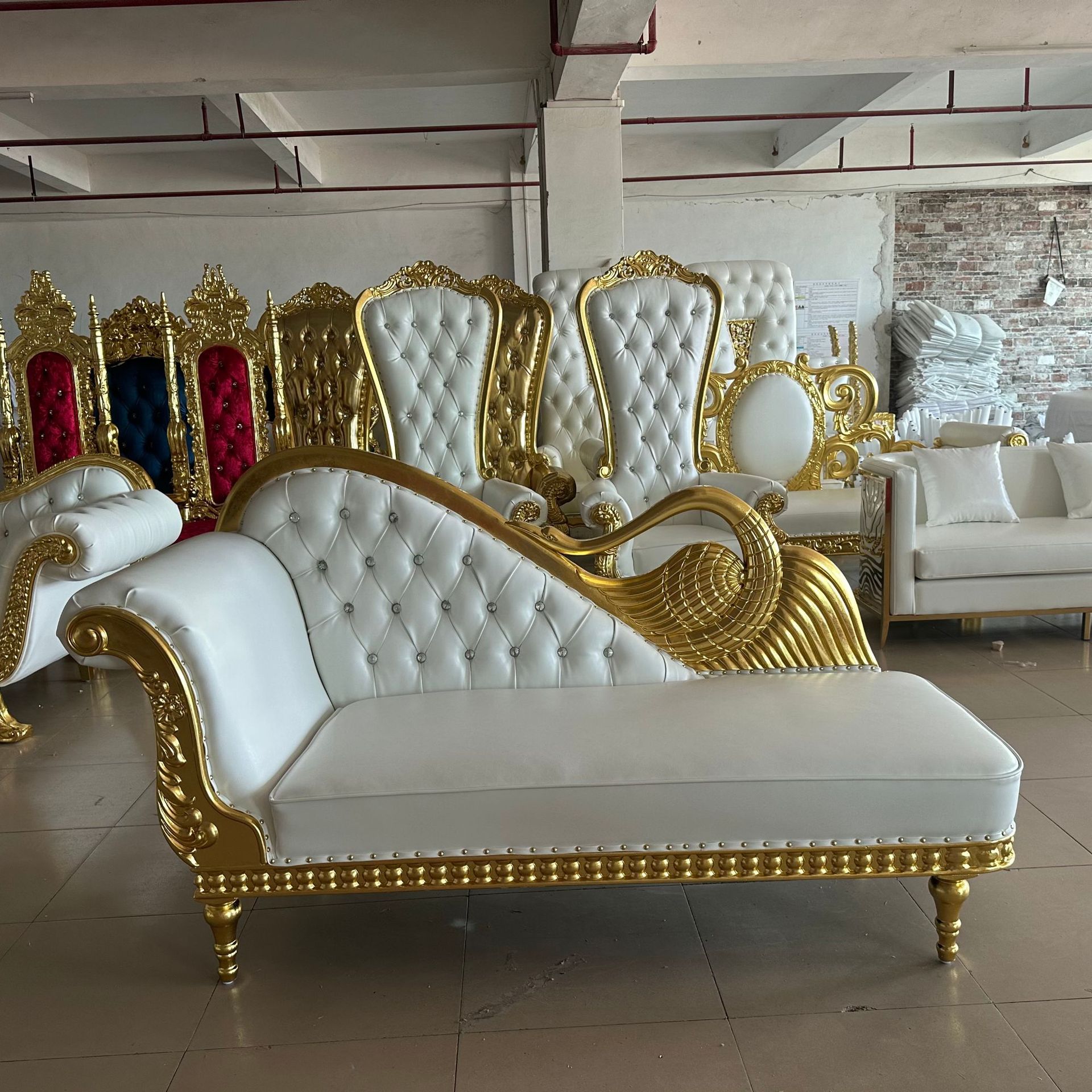 欧式实木雕花双人高背贵妃沙发新郎新娘婚庆沙发天鹅造型婚礼沙发