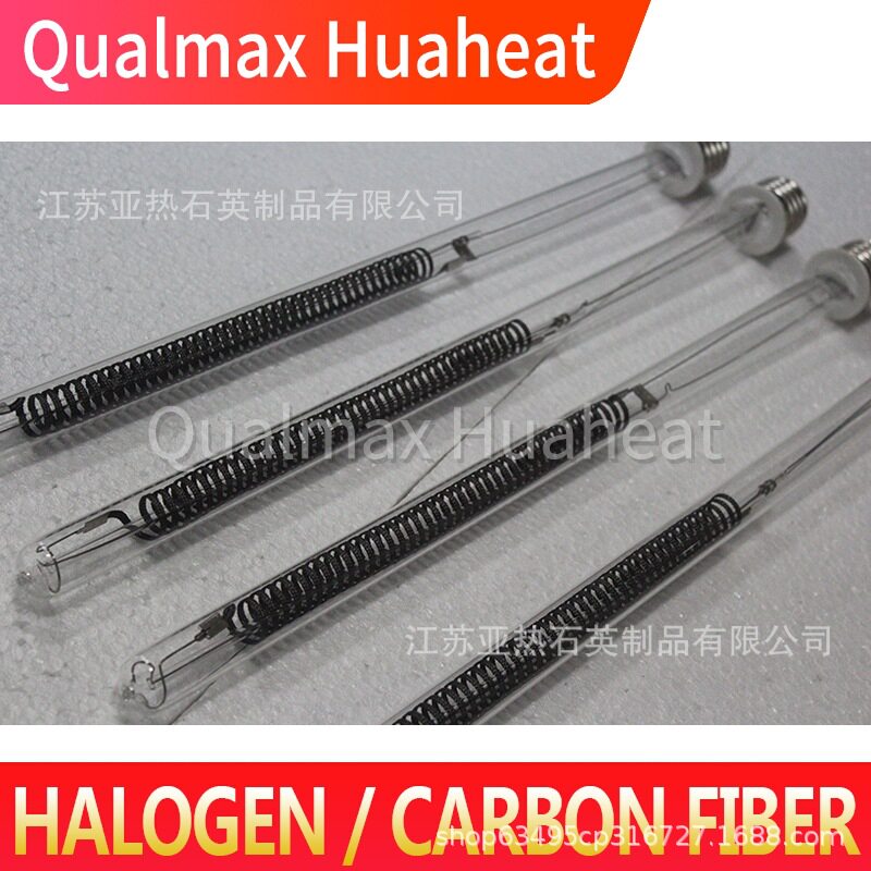 透明碳素单头出线灯 大管径半镀白单端出线碳纤维加热管烧烤炉用