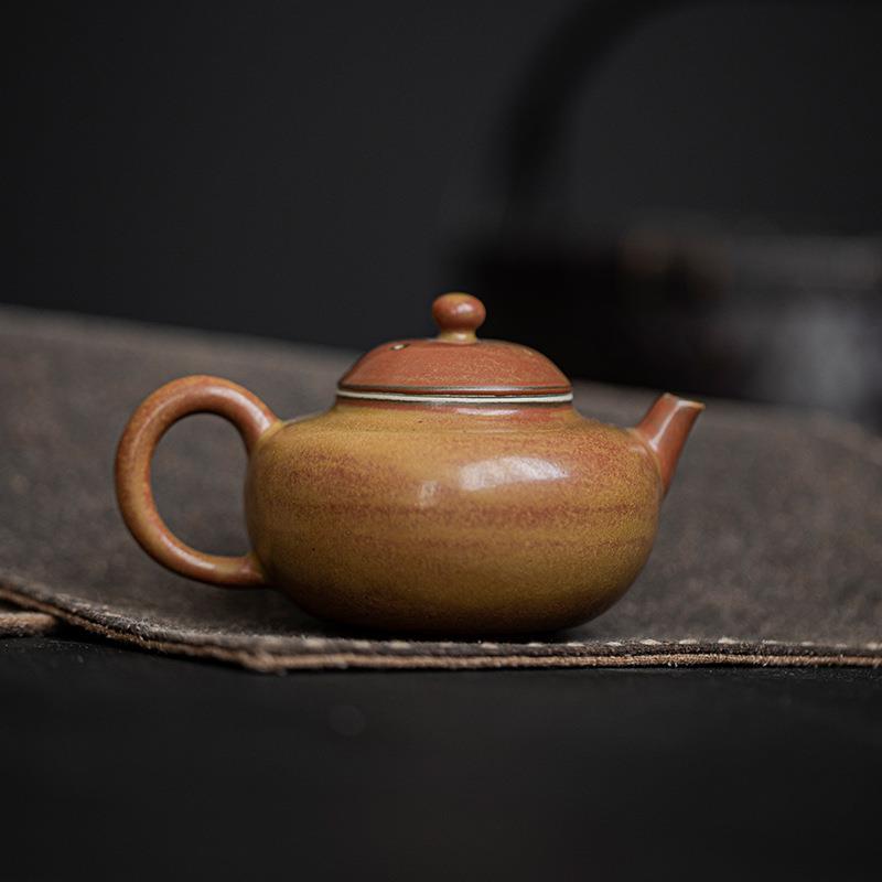 复古窑变小泡茶壶陶瓷家用带过滤泡茶器茶玩西施单壶茶具