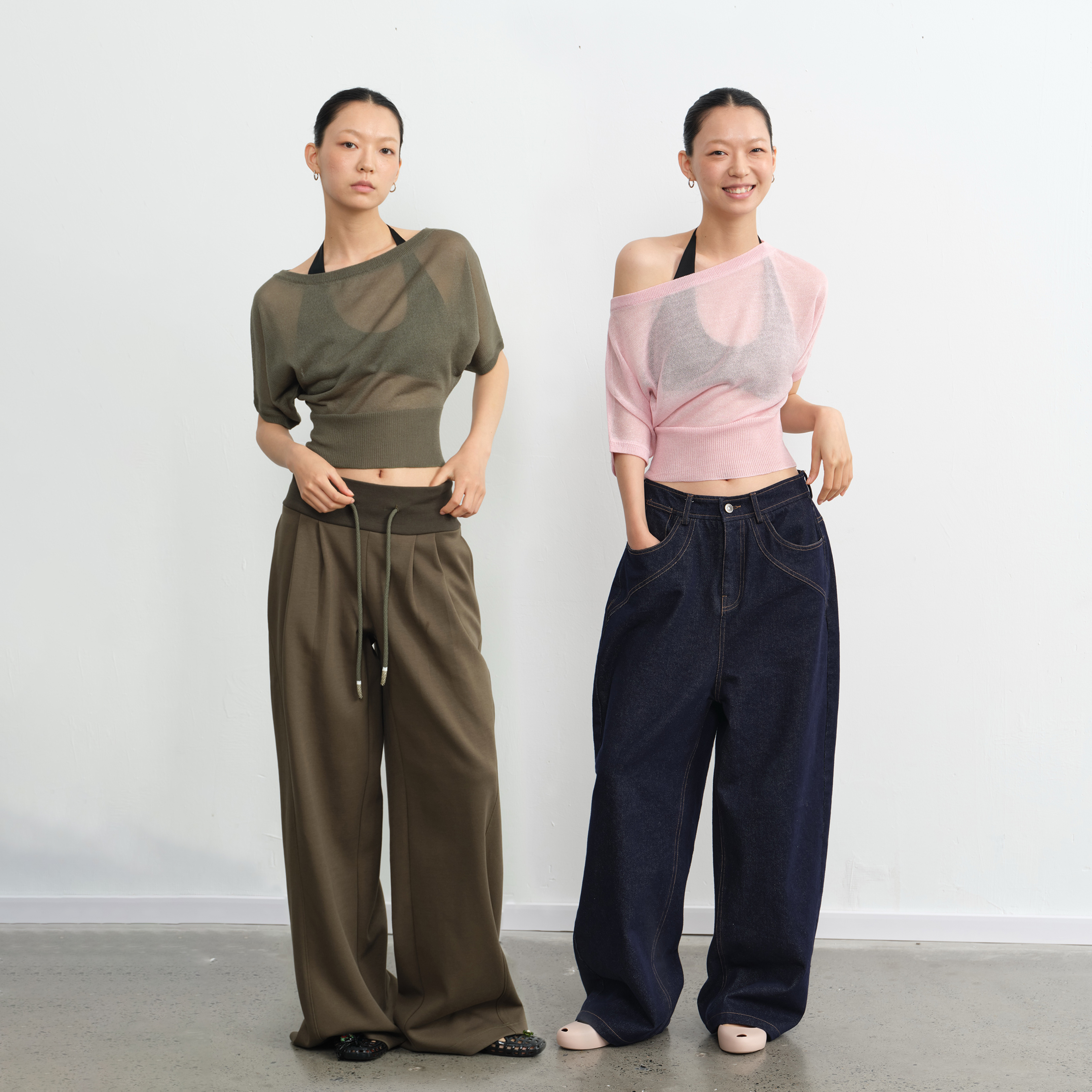 设计感一字肩针织短袖T恤女上衣