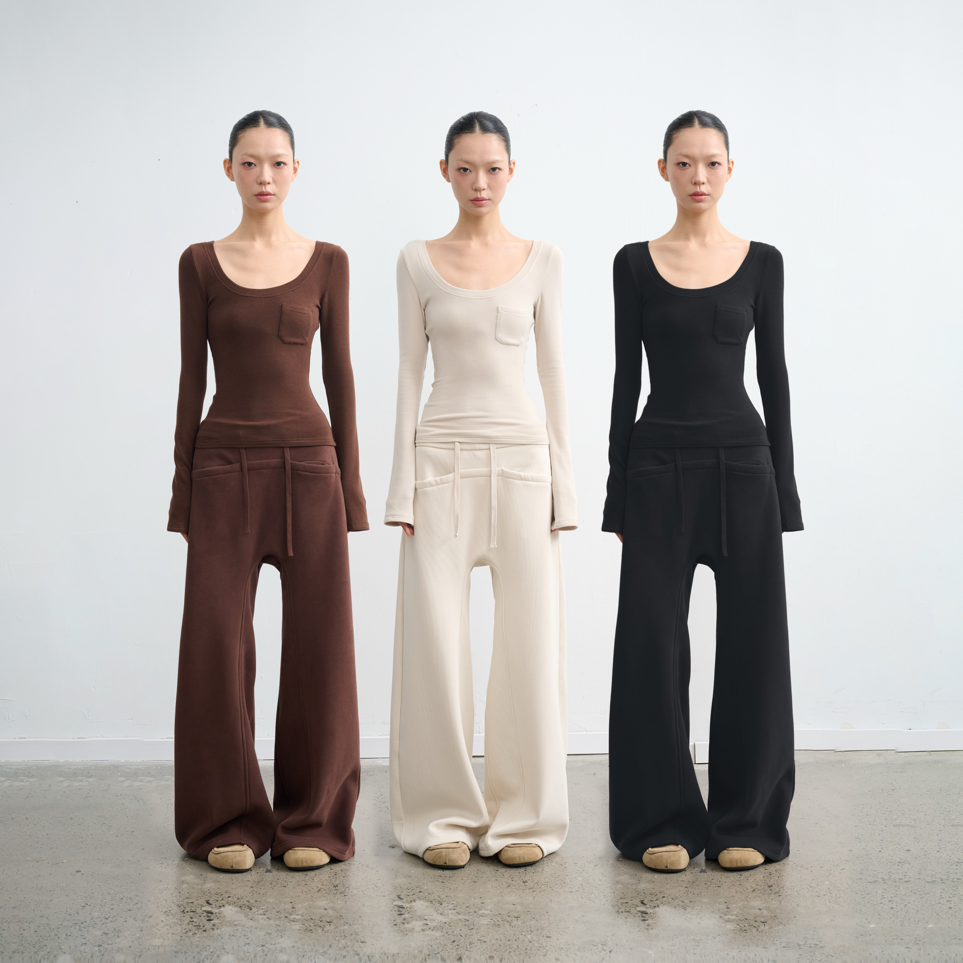 设计感修身长袖T恤女针织打底衫