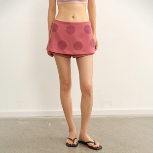 LINY LIBERTY 25AW 小众设计感高腰波点印花半身裙女修身mini裙裤