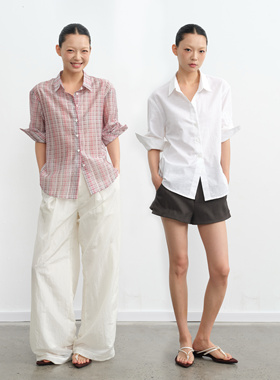 LINY LIBERTY 25SS 简约设计感夏季亚麻透气中袖衬衫女宽松衬衣