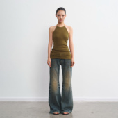 LINY 挂脖背心T恤女 天丝莱赛尔羊毛复古设计感修身 LIBERTY 25SS