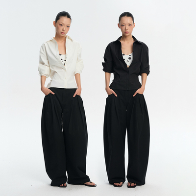 纯棉设计感宽松收腰显瘦衬衫